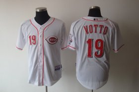 Wholesale Cheap Reds #19 Joey Votto White Cool Base Stitched MLB Jersey