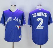 Wholesale Cheap Blue Jays #2 Troy Tulowitzki Blue New Cool Base 40th Anniversary Stitched MLB Jersey