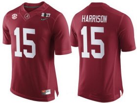 Wholesale Cheap Men\'s Alabama Crimson Tide #15 Ronnie Harrison Red 2017 Championship Game Patch Stitched CFP Nike Limited Jersey