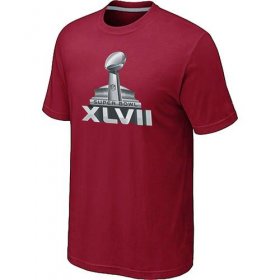 Wholesale Cheap NFL Super Bowl XLVII Logo T-Shirt Red