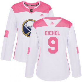 Wholesale Cheap Adidas Sabres #9 Jack Eichel White/Pink Authentic Fashion Women\'s Stitched NHL Jersey