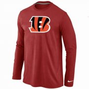 Wholesale Cheap Nike Cincinnati Bengals Logo Long Sleeve T-Shirt Red