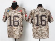 Wholesale Cheap Nike 49ers #16 Joe Montana Camo Men's Stitched NFL New Elite USMC Jersey