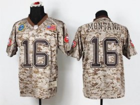 Wholesale Cheap Nike 49ers #16 Joe Montana Camo Men\'s Stitched NFL New Elite USMC Jersey