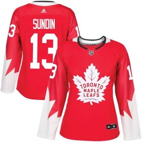 Wholesale Cheap Adidas Maple Leafs #13 Mats Sundin Red Team Canada Authentic Women\'s Stitched NHL Jersey