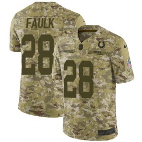 Wholesale Cheap Nike Colts #28 Marshall Faulk Camo Youth Stitched NFL Limited 2018 Salute to Service Jersey