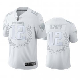 Wholesale Cheap New England Patriots #12 Tom Brady Men\'s Nike Platinum NFL MVP Limited Edition Jersey
