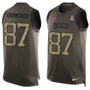 Wholesale Cheap Nike Buccaneers #87 Rob Gronkowski Green Men's Stitched NFL Limited Salute To Service Tank Top Jersey