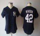 Wholesale Cheap Yankees #42 Mariano Rivera Navy Blue Women's Fashion Stitched MLB Jersey