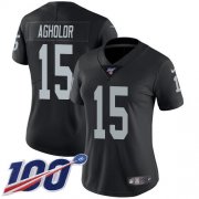 Wholesale Cheap Nike Raiders #15 Nelson Agholor Black Team Color Women's Stitched NFL 100th Season Vapor Untouchable Limited Jersey