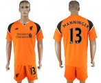 Wholesale Cheap Liverpool #13 Manninger Orange Goalkeeper Soccer Club Jersey