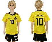 Wholesale Cheap Belgium #10 E.Hazard Away Kid Soccer Country Jersey