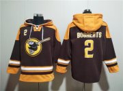 Wholesale Cheap Men's San Diego Padres #2 Xander Bogaerts Brown Gold Ageless Must-Have Lace-Up Pullover Hoodie