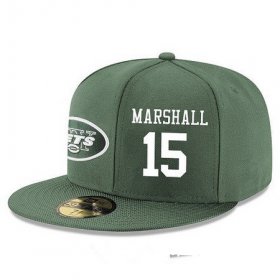 Wholesale Cheap New York Jets #15 Brandon Marshall Snapback Cap NFL Player Green with White Number Stitched Hat