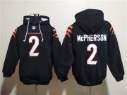 Wholesale Cheap Men's Cincinnati Bengals #2 Evan McPherson Black Pullover Hoodie