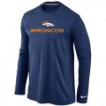 Wholesale Cheap Nike Denver Broncos Authentic Logo Long Sleeve T-Shirt Dark Blue