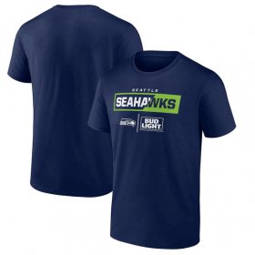 Wholesale Cheap Men\'s Seattle Seahawks Navy x Bud Light T-Shirt