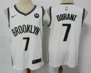 Wholesale Cheap Men's Brooklyn Nets #7 Kevin Durant 2021 White Swingman Stitched NBA Jersey With The NEW Sponsor Logo