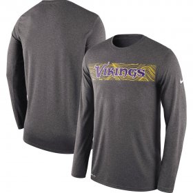 Wholesale Cheap Minnesota Vikings Nike Sideline Seismic Legend Long Sleeve T-Shirt Charcoal
