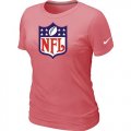 Wholesale Cheap Women's Nike NFL Shield Pink Logo T-Shirt