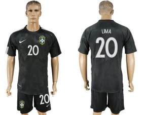 Wholesale Cheap Brazil #20 Lima Black Soccer Country Jersey