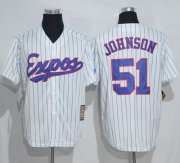 Wholesale Cheap Mitchell And Ness Expos #51 Randy Johnson White Strip Throwback Stitched MLB Jersey