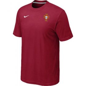 Wholesale Cheap Nike Portugal 2014 World Small Logo Soccer T-Shirt Red