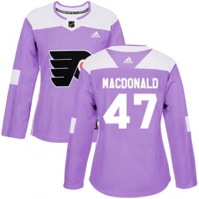 Wholesale Cheap Adidas Flyers #47 Andrew MacDonald Purple Authentic Fights Cancer Women\'s Stitched NHL Jersey