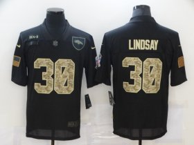 Wholesale Cheap Men\'s Denver Broncos #30 Phillip Lindsay Black Camo 2020 Salute To Service Stitched NFL Nike Limited Jersey
