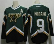 Wholesale Cheap Men's Dallas Stars #9 Mike Modano 2005 Green CCM Throwback Stitched Vintage Hockey Jersey