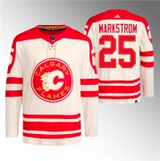 Cheap Men's Calgary Flames #25 Jacob Markstrom 2023 Cream Classic Primegreen Stitched Jersey