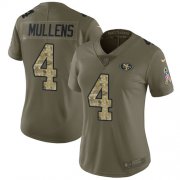 Wholesale Cheap Nike 49ers #4 Nick Mullens Olive/Camo Women's Stitched NFL Limited 2017 Salute to Service Jersey