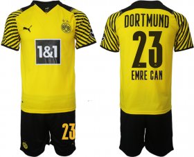 Wholesale Cheap Men 2021-2022 Club Borussia Dortmund home 23 yellow Soccer Jersey