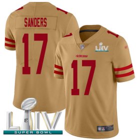 Wholesale Cheap Nike 49ers #17 Emmanuel Sanders Gold Super Bowl LIV 2020 Men\'s Stitched NFL Limited Inverted Legend Jersey