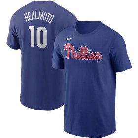 Wholesale Cheap Philadelphia Phillies #10 JT Realmuto Nike Name & Number T-Shirt Royal