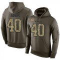 Wholesale Cheap NFL Men's Nike Chicago Bears #40 Gale Sayers Stitched Green Olive Salute To Service KO Performance Hoodie