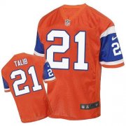 Wholesale Cheap Nike Broncos #21 Aqib Talib Orange Throwback Men's Stitched NFL Elite Jersey