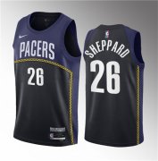 Wholesale Cheap Men's Indiana Pacers #26 Ben Sheppard Blue 2023 Draft City Edition Stitched Basketball Jersey