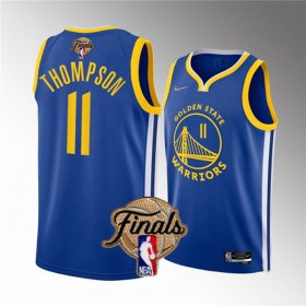 Wholesale Cheap Men\'s Golden State Warriors #11 Klay Thompson Royal 2022 Finals Stitched Basketball Jersey