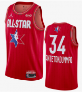 Wholesale Cheap Men's Milwaukee Bucks #34 Giannis Antetokounmpo Red Jordan Brand 2020 All-Star Game Swingman Stitched NBA Jersey