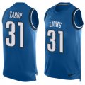 Wholesale Cheap Nike Lions #31 Teez Tabor Blue Team Color Men's Stitched NFL Limited Tank Top Jersey