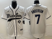 Wholesale Cheap Men's Chicago White Sox #7 Tim Anderson White Cool Base Stitched Baseball Jersey