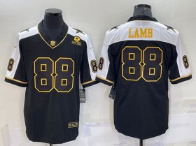 Wholesale Cheap Men\'s Dallas Cowboys #88 CeeDee Lamb Black Gold Thanksgiving With Patch Stitched Jersey