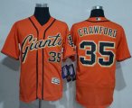 Wholesale Cheap Giants #35 Brandon Crawford Orange Flexbase Authentic Collection Stitched MLB Jersey