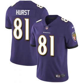 Wholesale Cheap Nike Ravens #81 Hayden Hurst Purple Team Color Men\'s Stitched NFL Vapor Untouchable Limited Jersey