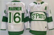 Wholesale Cheap Men's Toronto Maple Leafs #16 Mitch Marner White 2019 St Pats Authentic Jersey