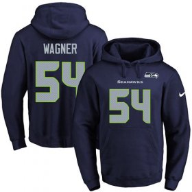 Wholesale Cheap Nike Seahawks #54 Bobby Wagner Navy Blue Name & Number Pullover NFL Hoodie