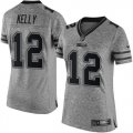 Wholesale Cheap Nike Bills #12 Jim Kelly Gray Women's Stitched NFL Limited Gridiron Gray Jersey