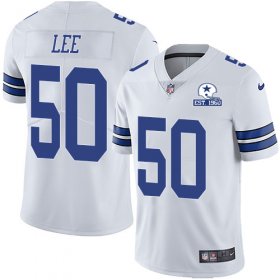 Wholesale Cheap Nike Cowboys #50 Sean Lee White Men\'s Stitched With Established In 1960 Patch NFL Vapor Untouchable Limited Jersey