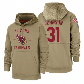 Wholesale Cheap Arizona Cardinals #31 David Johnson Nike Tan 2019 Salute To Service Name & Number Sideline Therma Pullover Hoodie